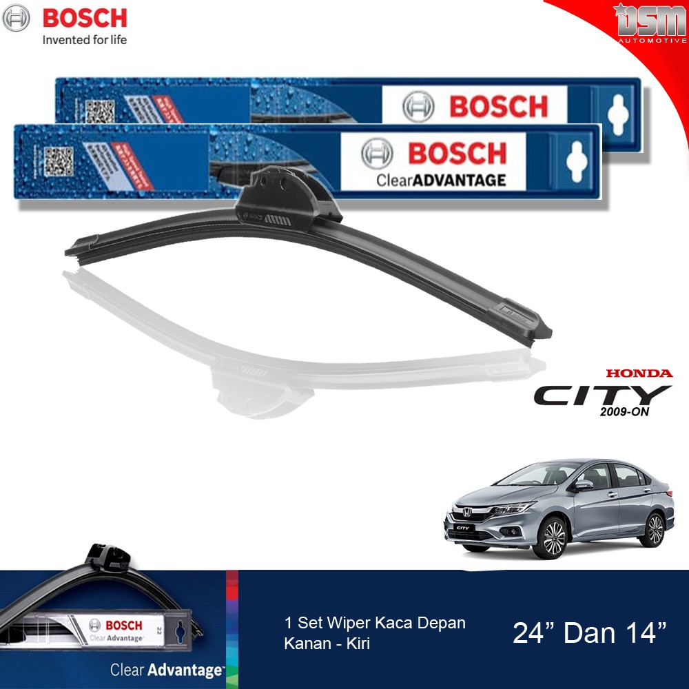 Bosch Clear Advantage Frameless / Wiper Frameless Honda City 2009-ON 24&quot; dan 14&quot; / Wiper City