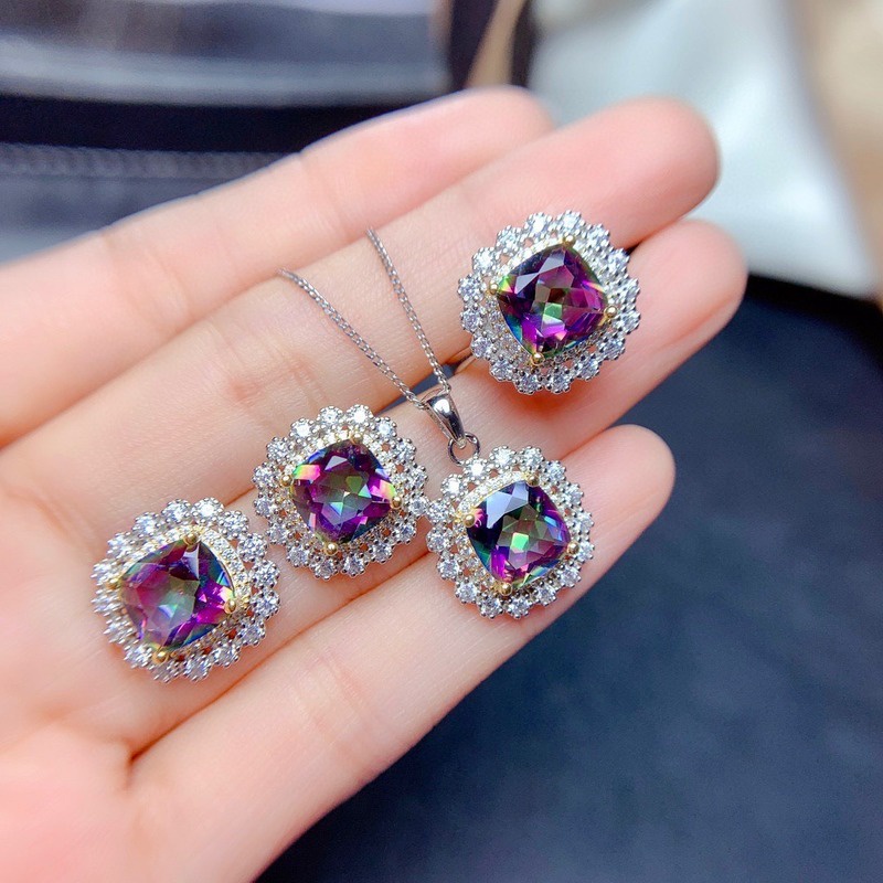 Jewelry Natural Colorful Moissanite Jewelry Set