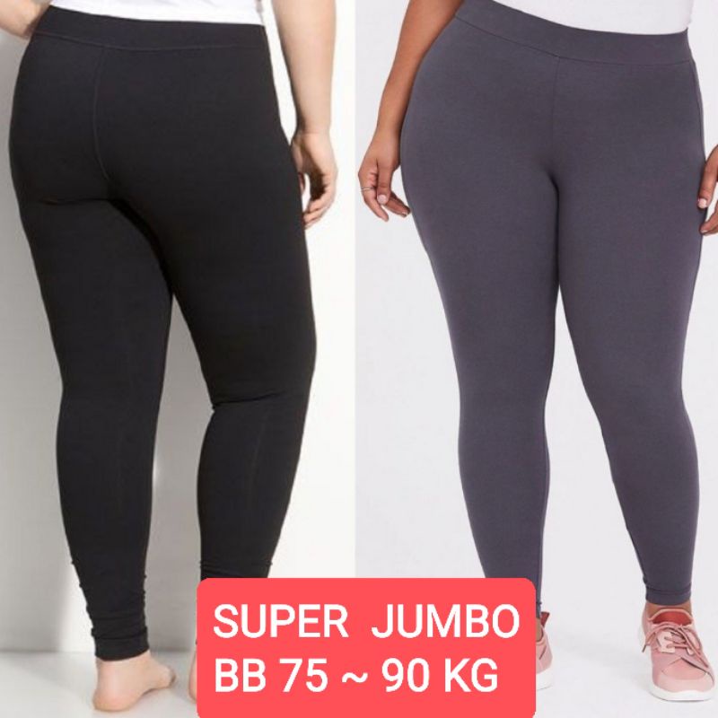 Legging Kaos SUPER JUMBO - Spandex Kaos Rayon Tebal Adem Elastis - Celamis Murah - Nyaman Dipakai