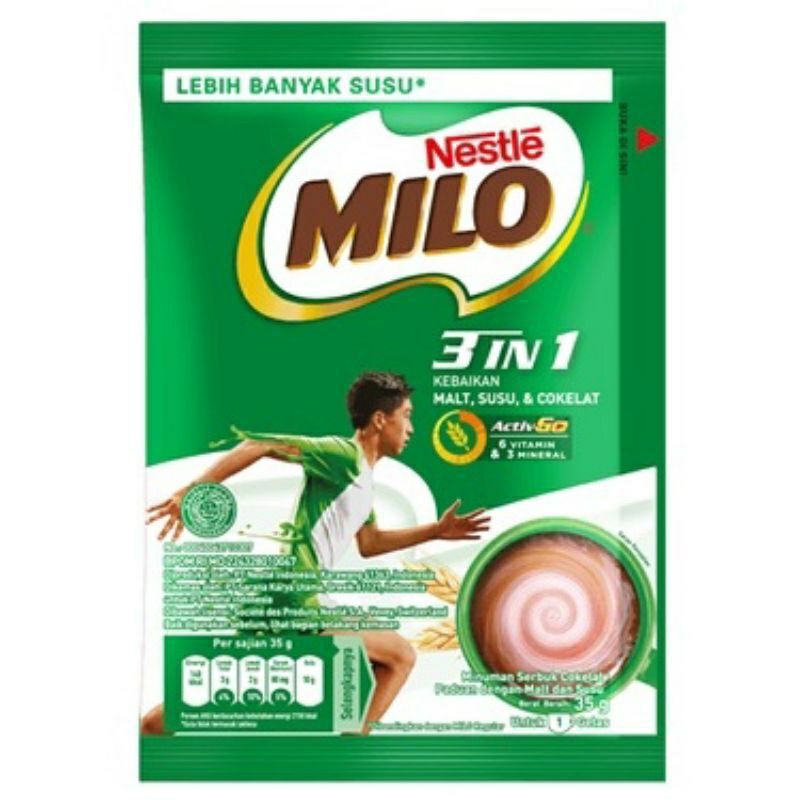 

Susu Bubuk Milo 3in1 35 Gr Rencengan (Isi 10 Sachet)