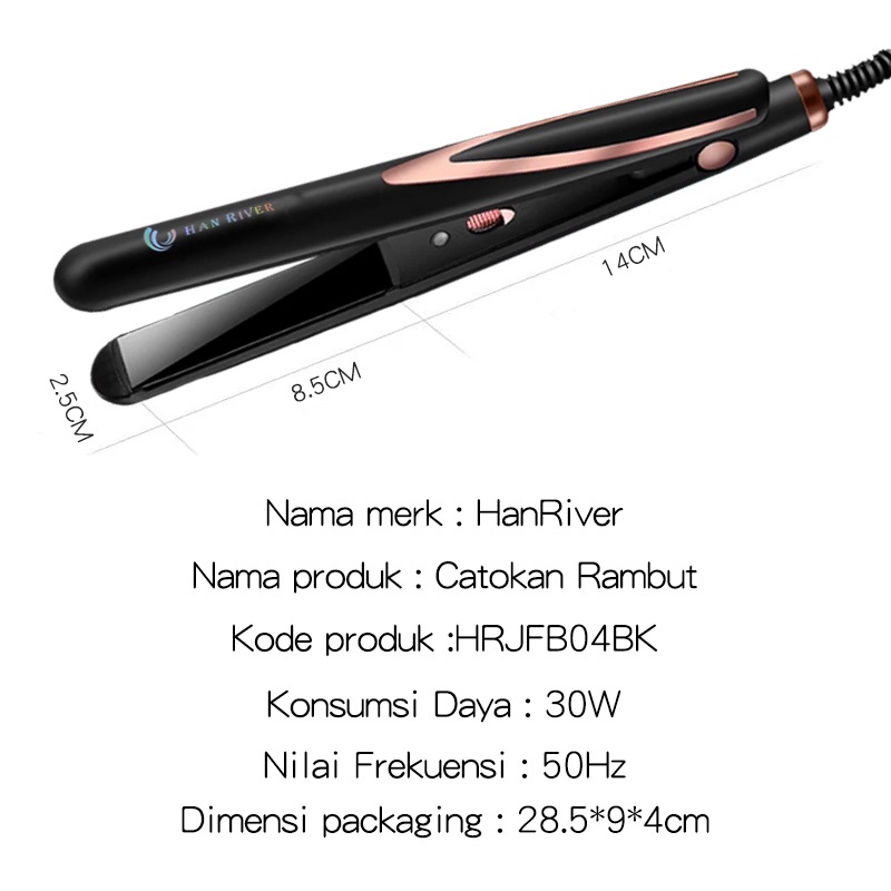 catokan rambut HRJFB08 perawatan rambut /alat catok rambut 2in1/30 detik cepat panas