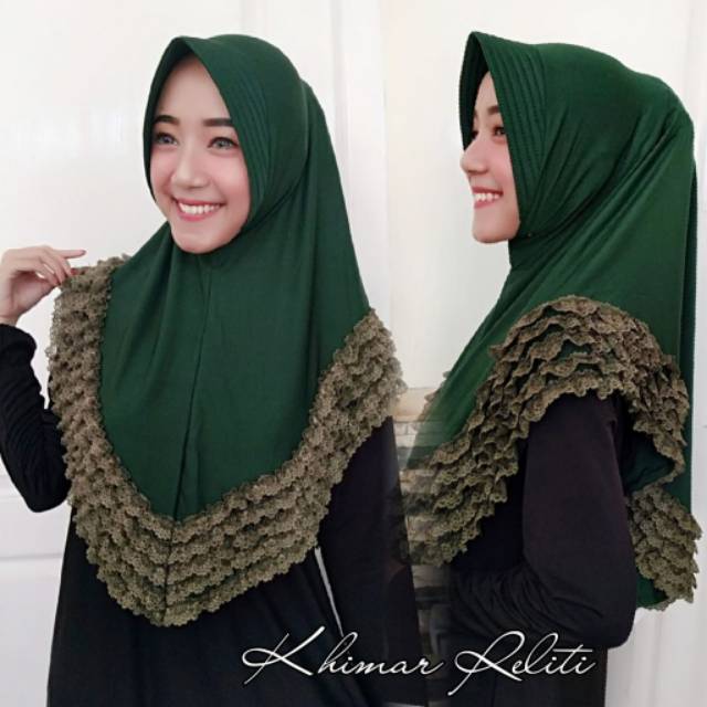 ORI RATU JILBAB KHIMAR RELITI RENDA LIMA TINGKAT HIJAB BERGO KERUDUNG RELITY LACE RUMPOL BERGO BRENDA NAZNIN ZAIN TERMURAH-3