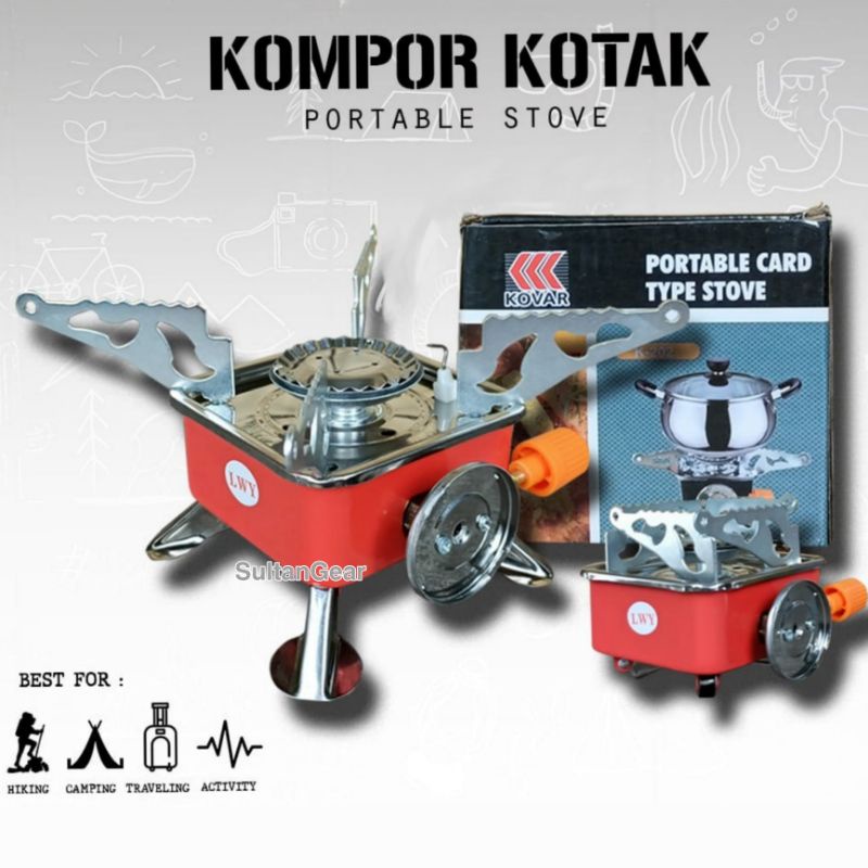 KOMPOR CAMPING PORTABLE / KOMPOR CAMPING KOVAR / KOMPOR KOTAK KOVAR / KOMPOR CAMPING PETAK