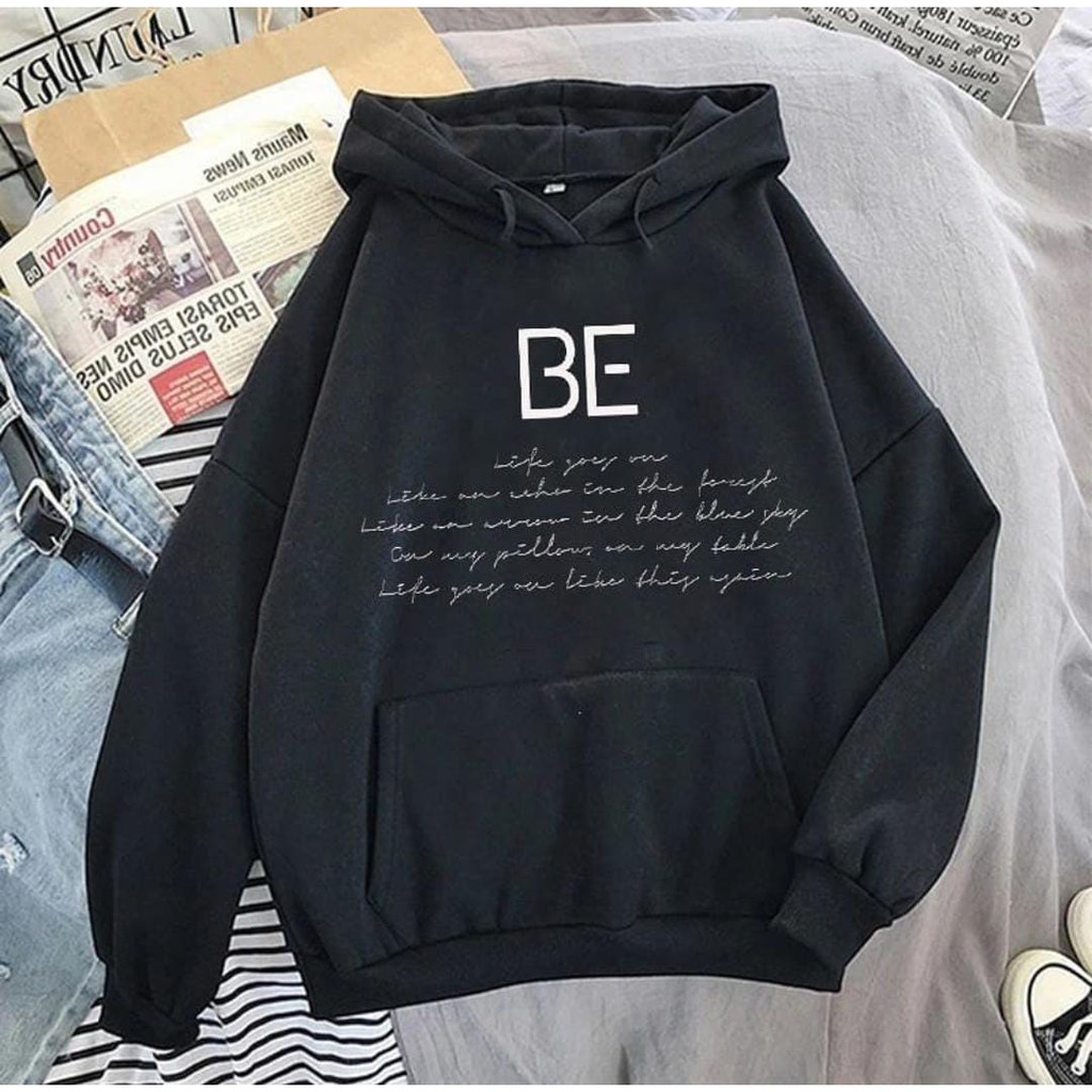 Be BTS Hoodie Wanita Pria Korean style Bahan Flacee