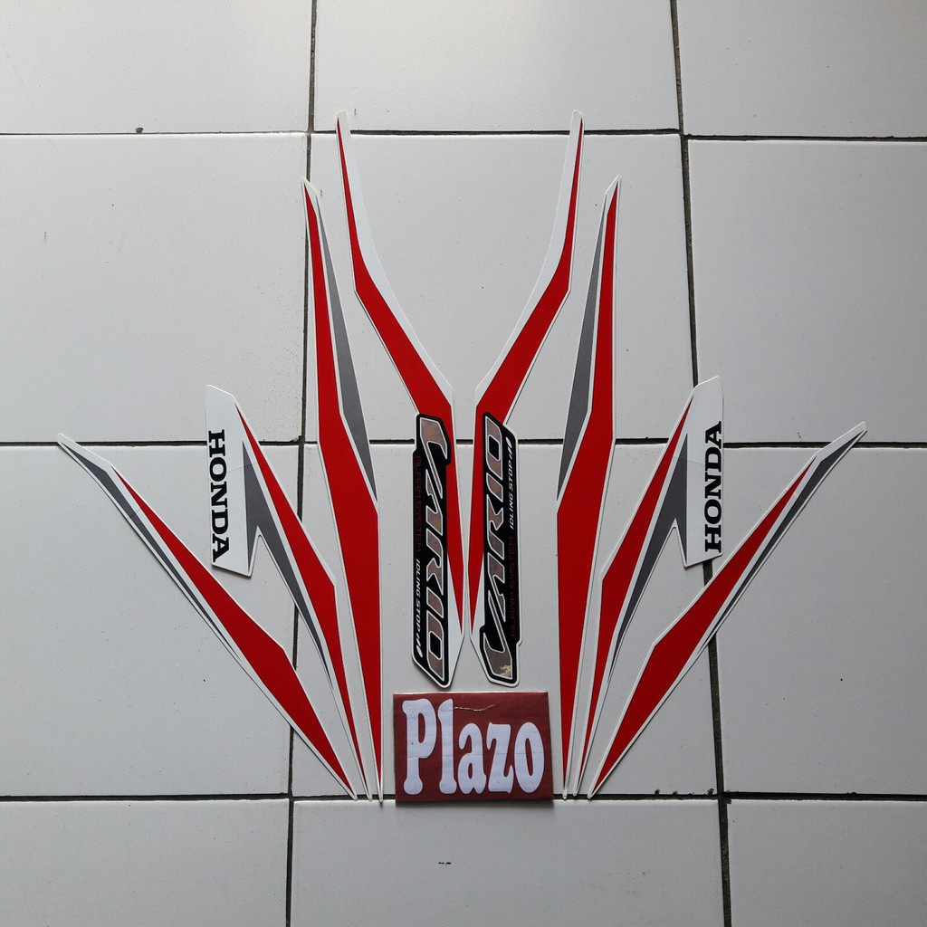 striping motor vario 125 iss 2018 putih-merah