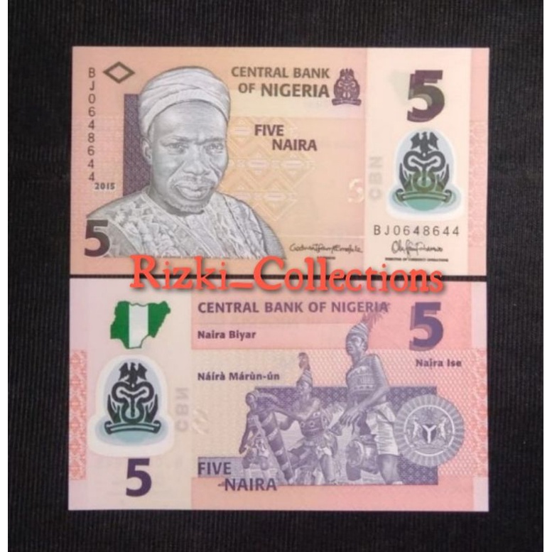 Uang kuno 5 naira Nigeria polymer