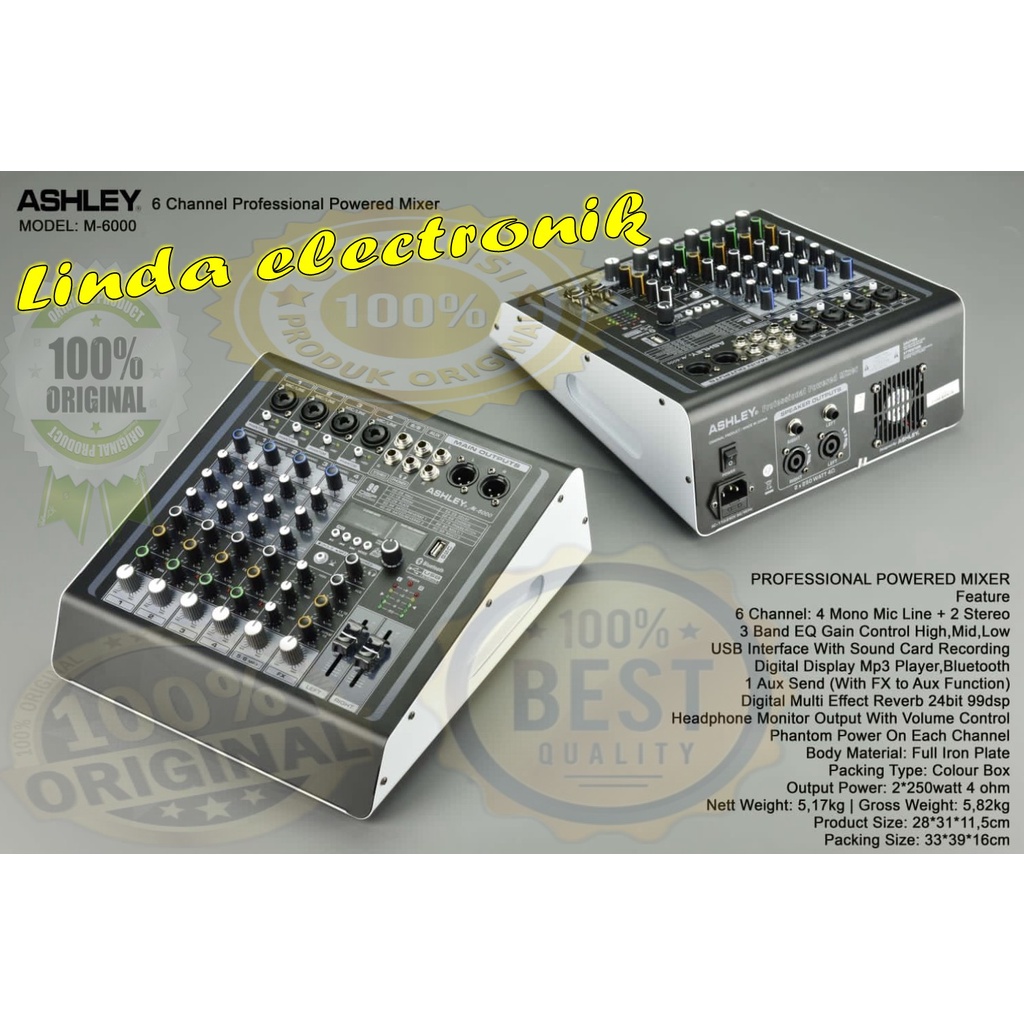 power mixer ashley m6000 ashley m 6000 garansi resmi original