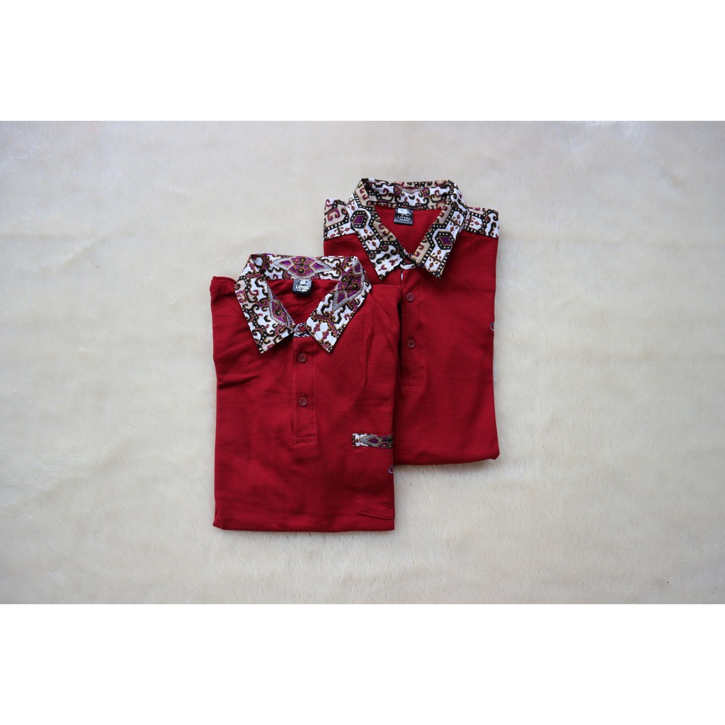 Loyal Kaos Polo Batik Maroon Modern Pria Dan Wanita M L XL XXL