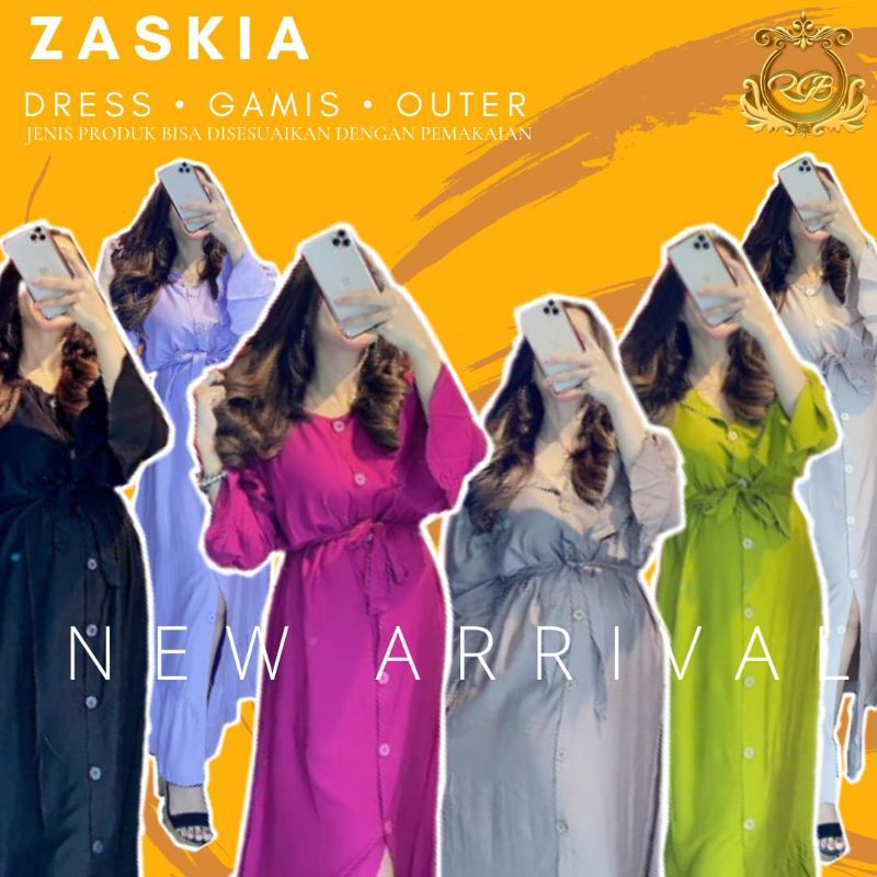 (AGEN RESMI) BELI 1 FREE GIFT 1, DRESS OUTER SEMI TUNIK GAMIS ZASKIA RGB