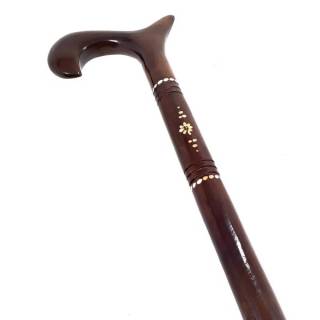 Image of tongkat orang tua ukir cukit / teken ukir cukit / alat bantu jalan kayu jati