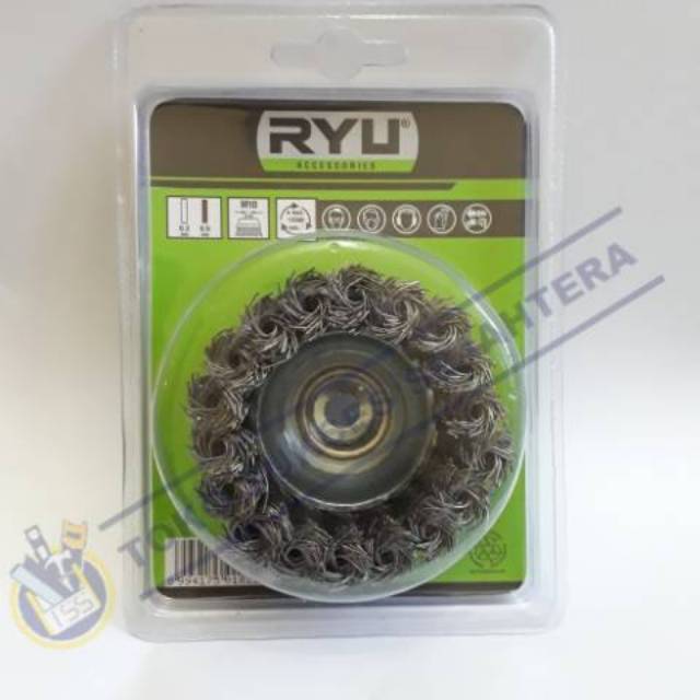 RYU Sikat Mangkok Kepang 3&quot; 3 inch / Kawat Cup Brush Twist 75MM X 0.5MM