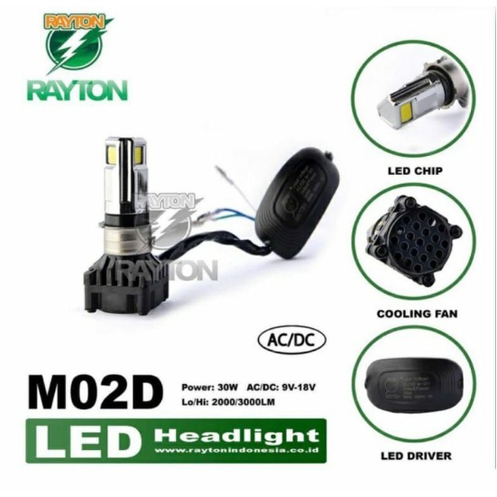 Head lamp Led lampu depan LED 3 Sisi AC DC Model RTD 3 Warna tembus kabut Universal Pemakaian Semua Jenis Motor