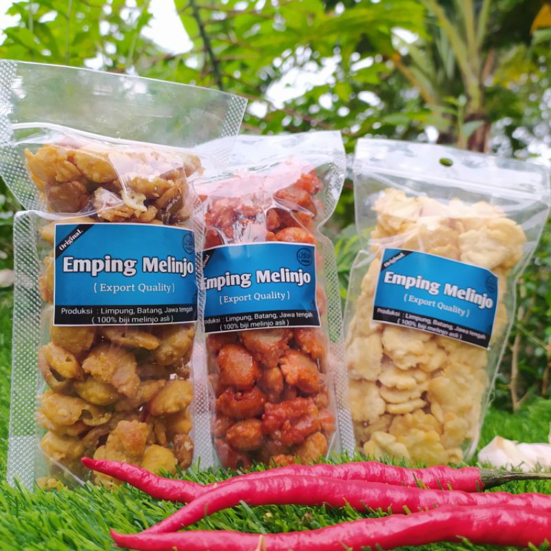 

Emping melinjo manis, gurih asin, pedas 100gr ( kemasan mini ) emping kletuk