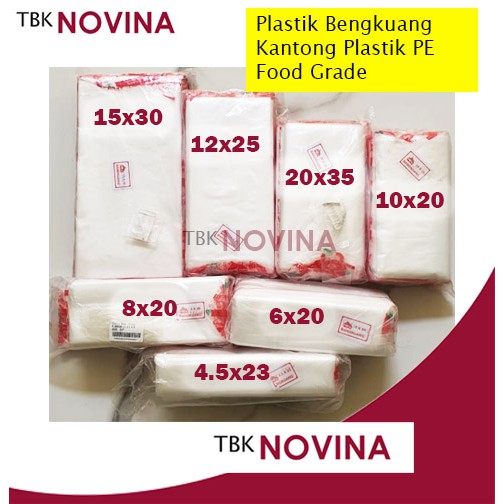 PLASTIK BENGKUANG KANTONG PLASTIK PE BURAM SIZE 4.5x23 s/d 15x30