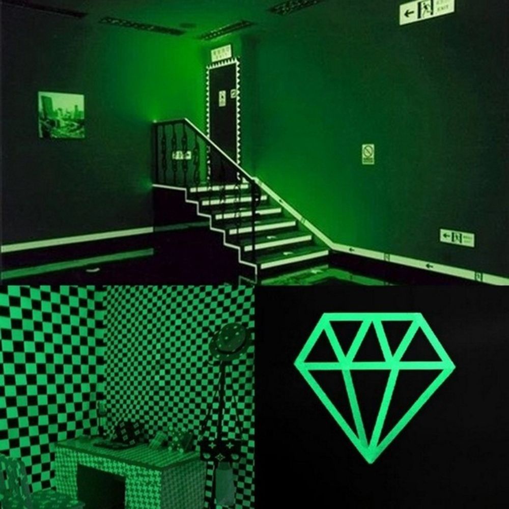 SUYOU Fashion Luminous Tape 5 Sizes Green Fluorescent Car reflective strip Warning Stickers Self-adhesive Safety Sign Glow In The Dark moto safe Hot Home Stage Decorations