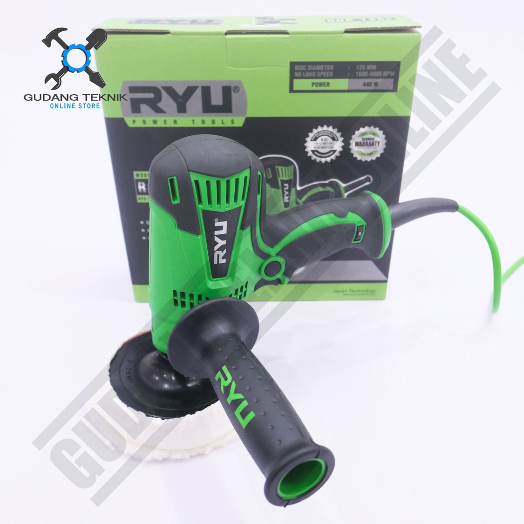 Mesin Poles 5&quot; RYU RGP125E / Alat Polisher Mobil 5 Inch RYU RGP 125 - Rotary Angle Polisher RYU