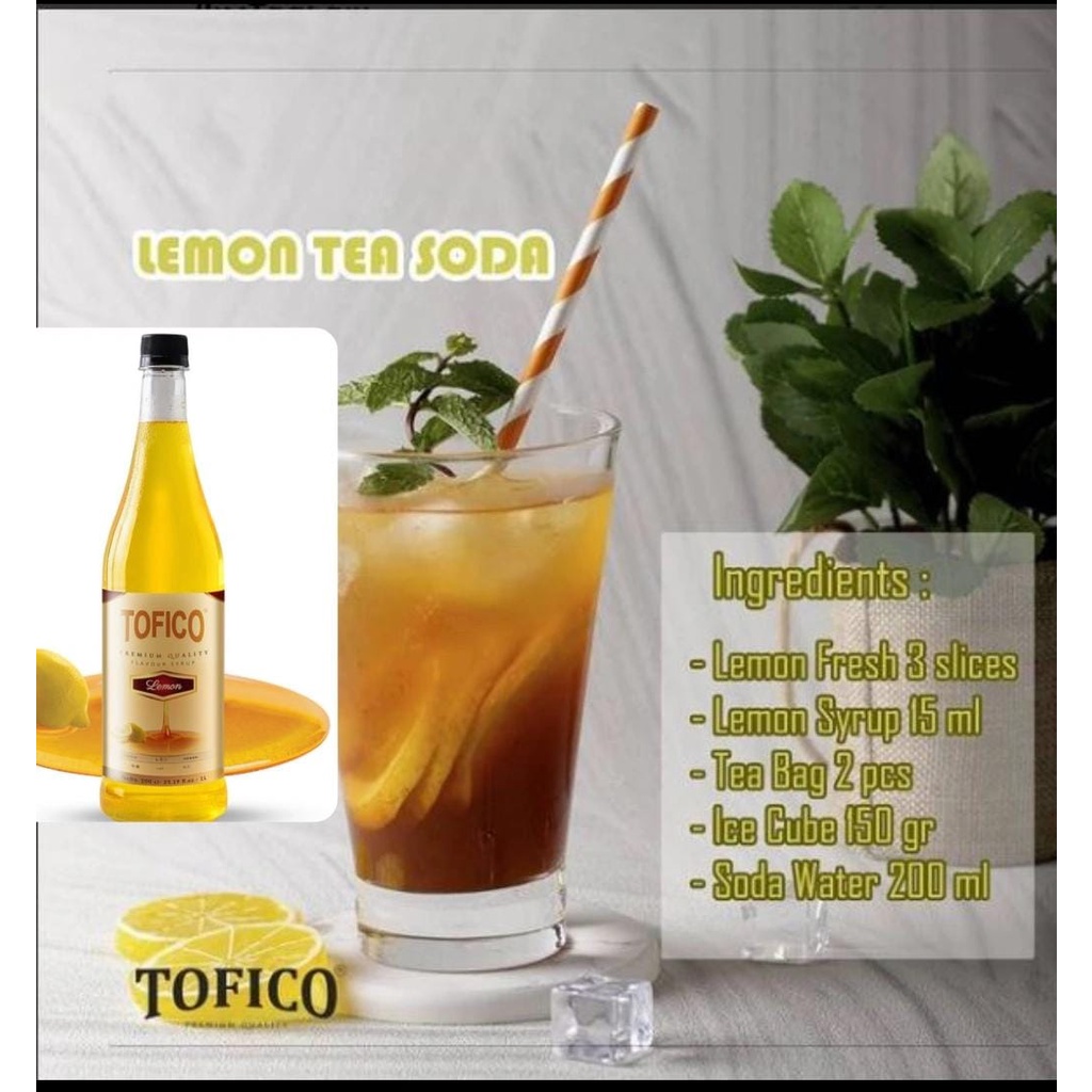 

Tofico Syrup lemon Natural Flavour 1 Liter Tofico sirup lemon