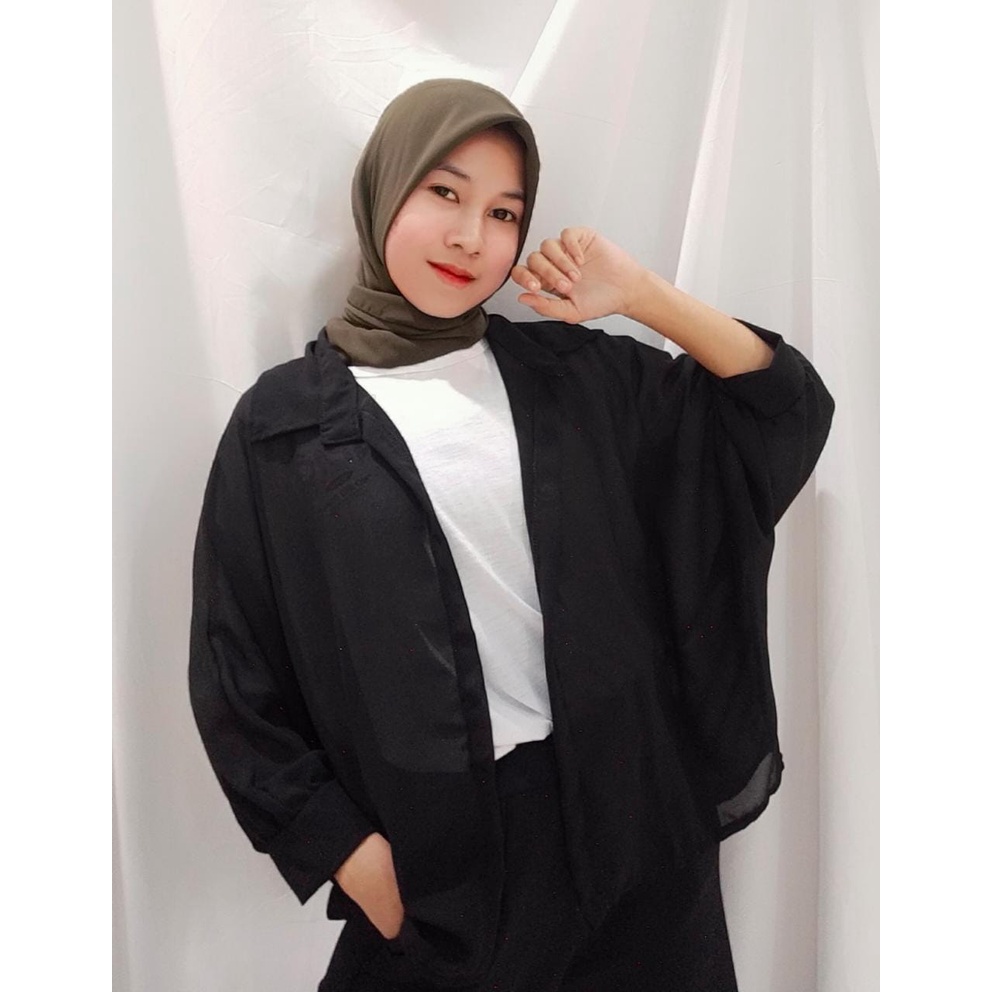 FC - FELECIA OVERSIZE SEETHROUGH OUTER / Felecia Basic Outer Atasan Wanita