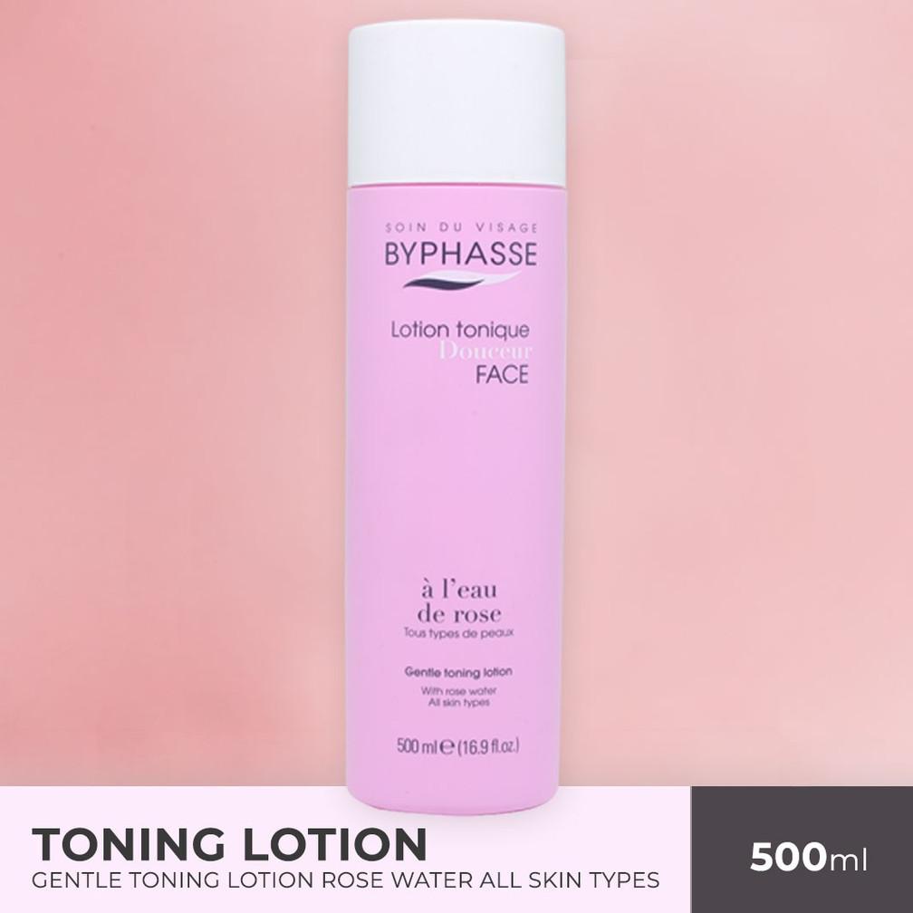 Byphasse Gentle Toning Lotion With Rose Water  All Skin Types - 500ml Pembersih Wajah