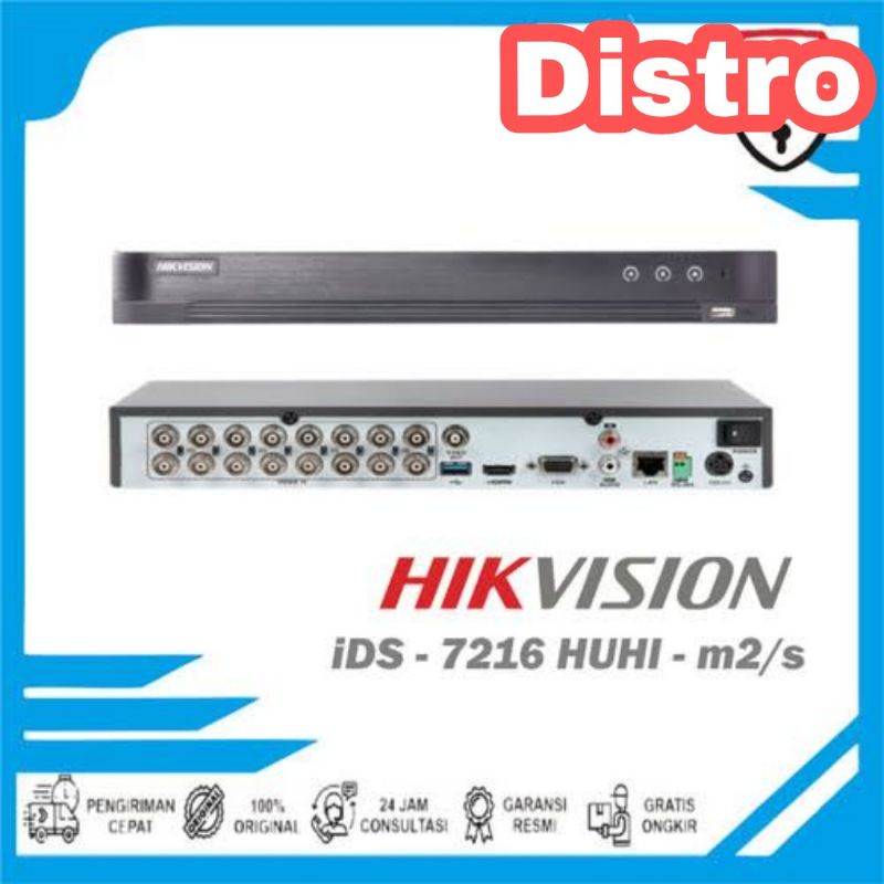 DVR 16CH HIKVISION IDS-7216 HUHI M2S Support Cctv Hikvision 8mp 16 Channel Garansi Resmi 16 CH