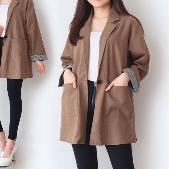 ☋ Baju Blazer Katun JUMBO Big Size XXL XXXL Wanita gemuk ibu hamil kerja kantor pesta 5614 Modis Ker