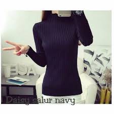 Inner Rajut Aisha Hijab Baju Dalaman Turtleneck Knit Manset DAISY SALUR SWEATER