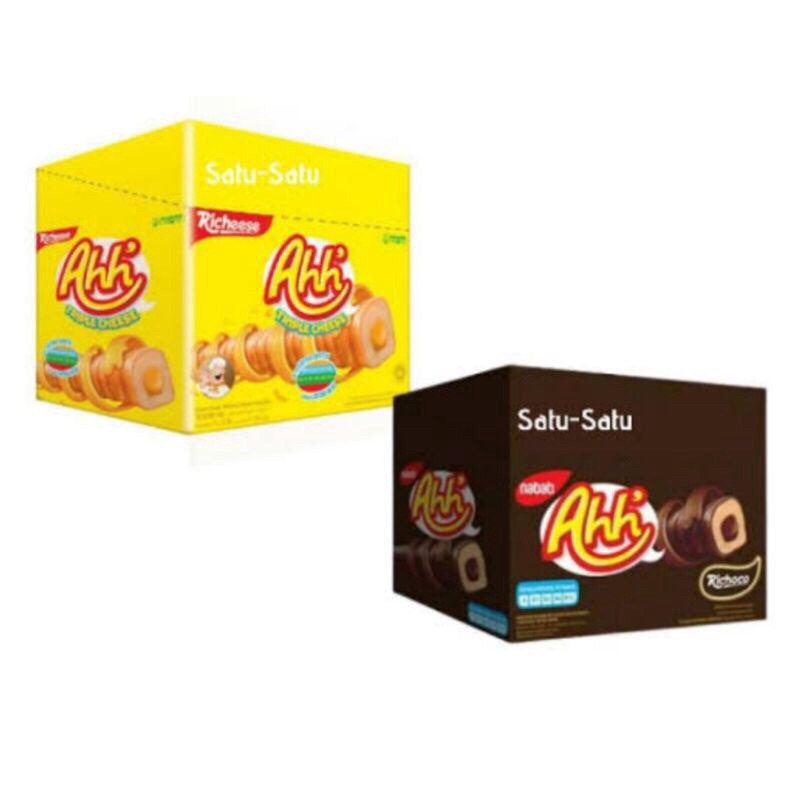 

Richeese Ahh Box isi 20pcs / Snack Cokelat dan Keju Richeese Ah Nabati