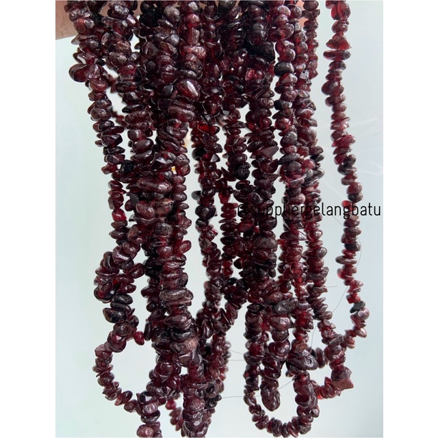 kerikil Batu RED GARNET QUARTZ kuarsa marun 1cm kilap renteng merah