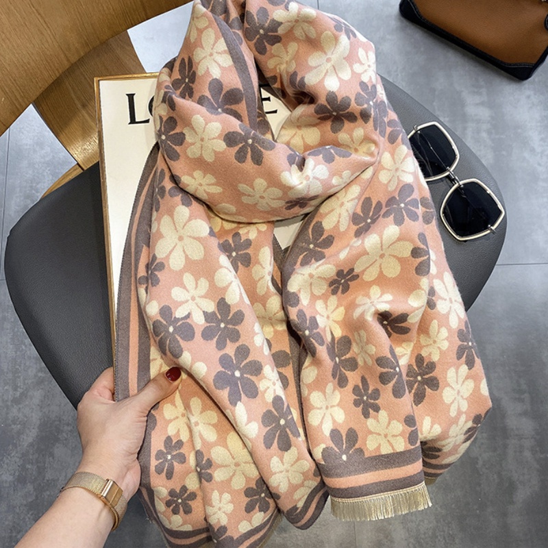 Syal &quot;Virgo&quot; 65 x 190 Motif Polos Anggun motif bunga yang mewah Bahan High Grade Cashmere Immitation