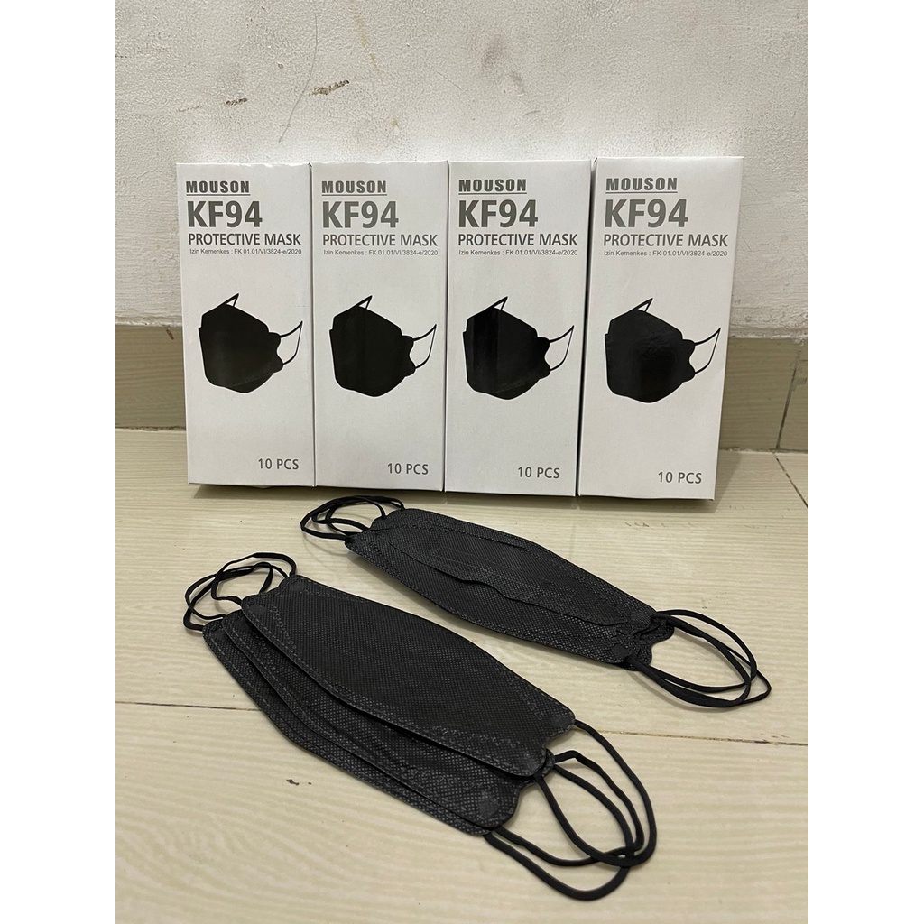 masker full hitam / masker kf94 mouson 4ply warna / masker korea evo mouson / masker kf94 warna isi 10pcs NON LOGO MOUSON