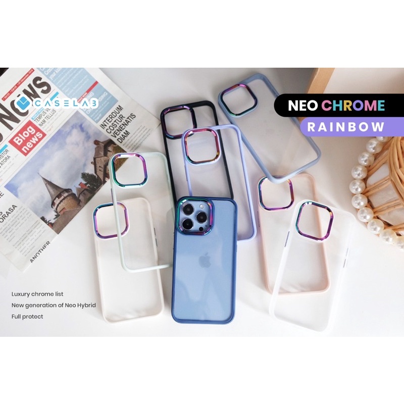 CASE NEOHYBIRD STEELSERIES ( IPHONE X - 13 PROMAX ) IPHONE 13PROMAX 13 13PRO 13MINI 12MINI 12PROMAX 12 PRO 11PROMAX 11 11PRO XR XS XSMAX X SOFTCASE NEOHYBIRD LIST CAMERA CHROME RAINBOW