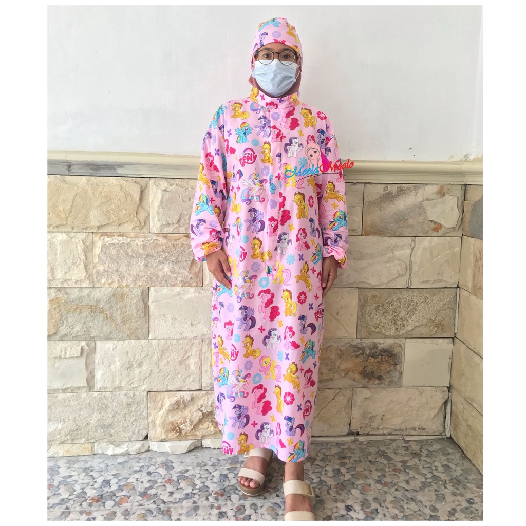 Baju APD Zipper Medical gown reusable ( Motif Medis ) pediatric | APD Gown Medis Full Motif
