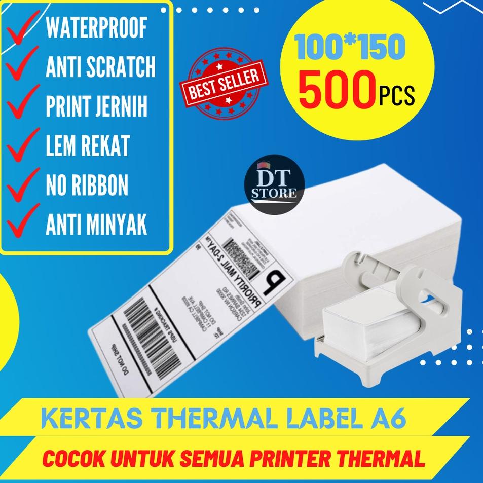 

Buruan Beli KERTAS THERMAL LABEL STICKER 100X150 500PCS LIPAT BARCODE UKURAN A6