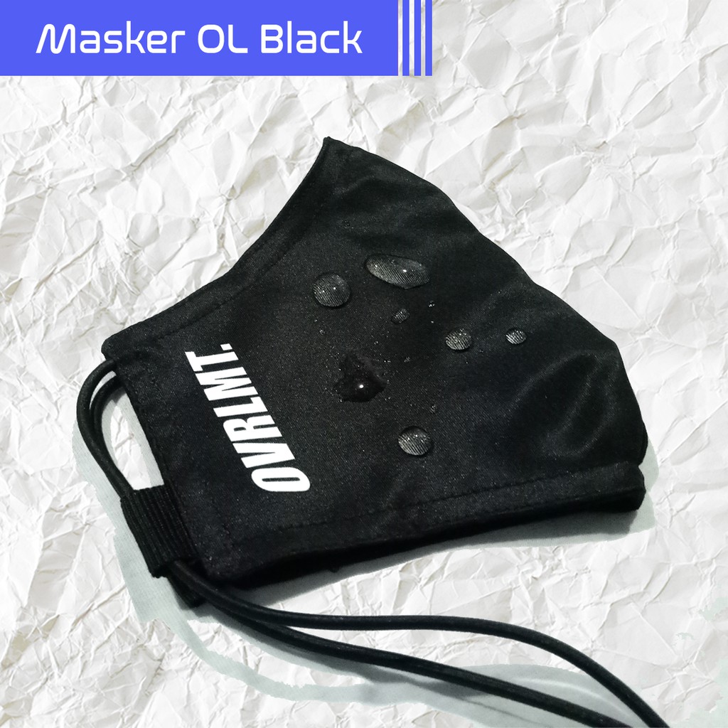 Overlimit Masker Waterproof Anti Air Navy / Masker Kain Cowok / Masker Premium Dewasa Pria Wanita