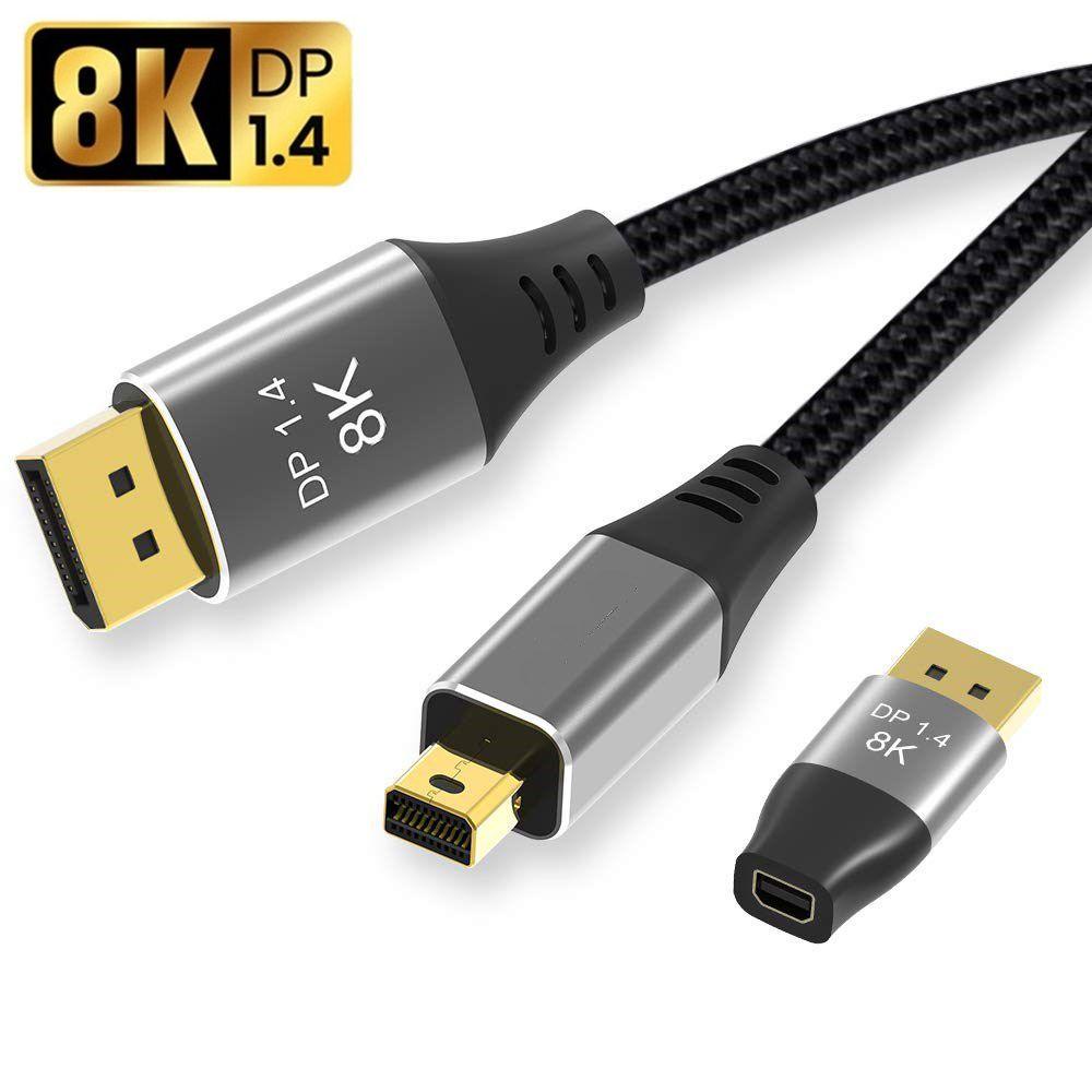 Proyektor Kabel DP to DP Mini Atas Transmisi Dua Arah MDP to DP 8K @ 60Hz 4K @ 144Hz