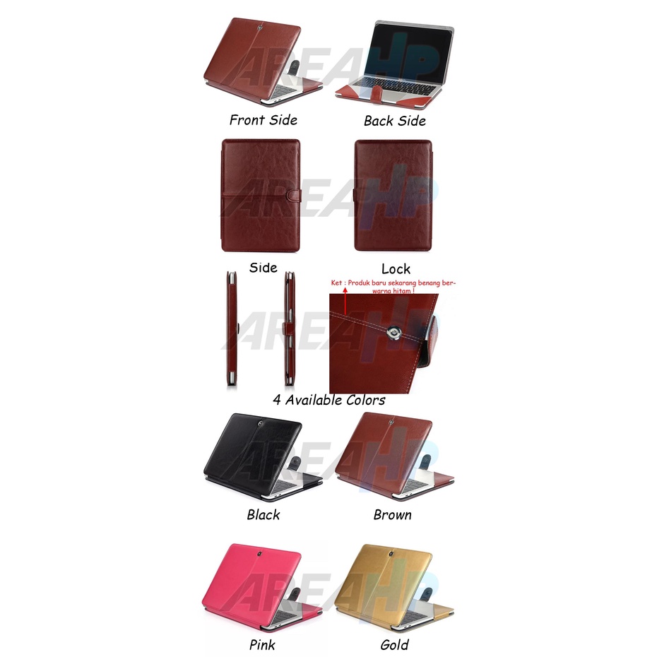 Leather Folio Flip Case Casing Cover Macbook Pro M1 M2 13.3 Inch 2020-2022 A2338