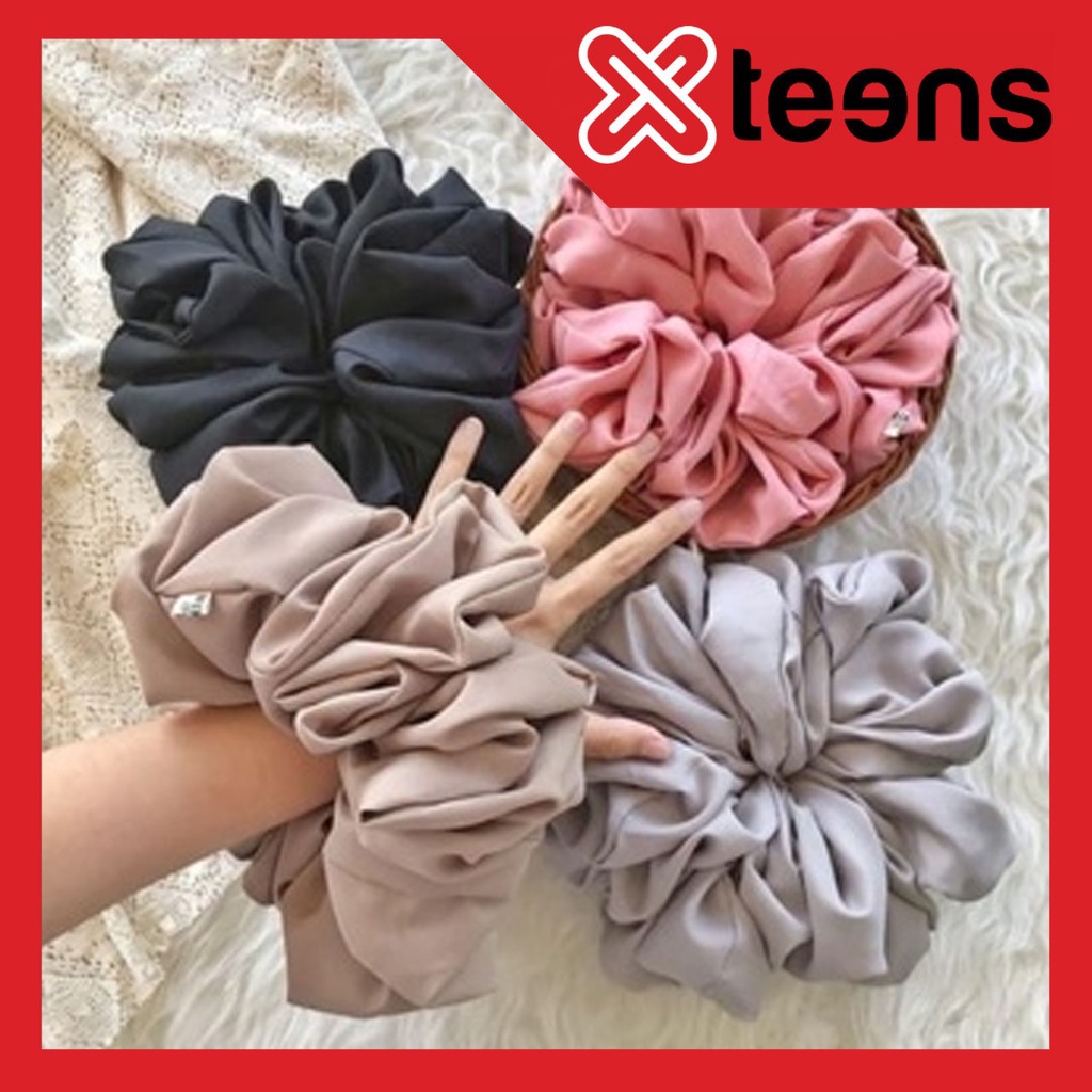 IKAT RAMBUT SCRUNCHIE PU LEATHER HAIR RUBBER BANDS SCRUNCHIE IKAT RAMBUT