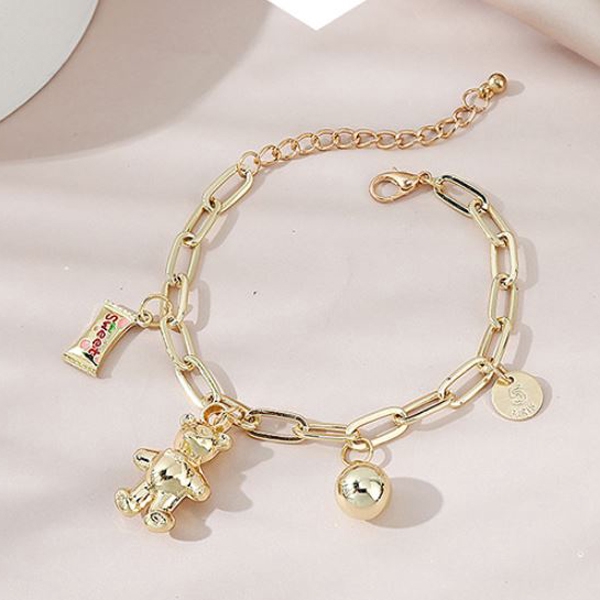 gelang kaki sweet and cute bear anklet(1G4) jge093