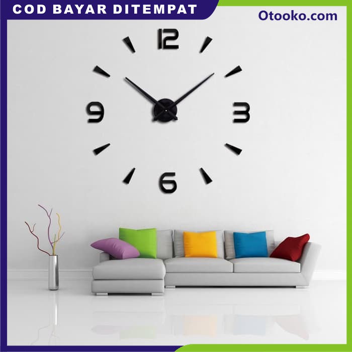 Jam Dinding Besar Raksasa Dekorasi Minimalist 3D Giant Wall Clock DIY