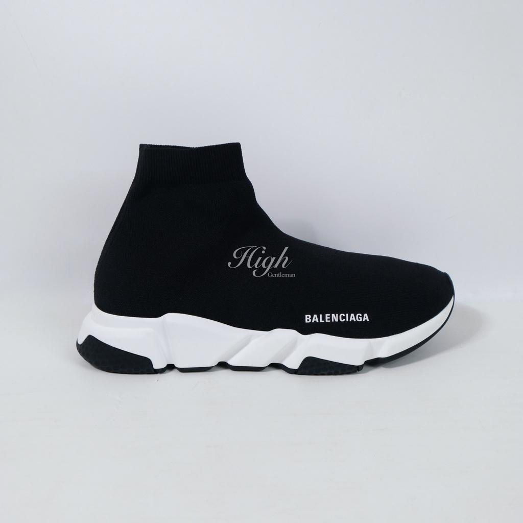 Blenciaga Speed Trainer Black White (Black Sole)