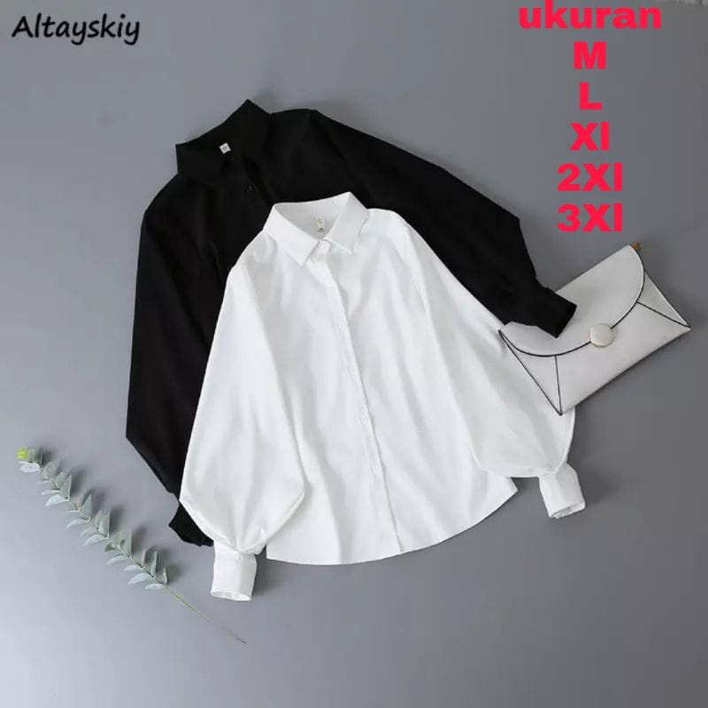 Ayumi Top Kemeja Wanita  Kemeja Wanita Korea  Kemeja Kerja Wanita  Atasan Jumbo Size M L XL XXL XXXL Blouse Ukuran S M L XL XXL 2XL XXXL 3XL 4XL Atasan Big Size Blouse Jumbo Kemeja Korea