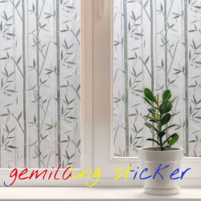 STIKER KACA MOTIF BAMBU PREMIUM HIQH QUALITY STIKER KACA JENDELA STICKER KACA MOTIF