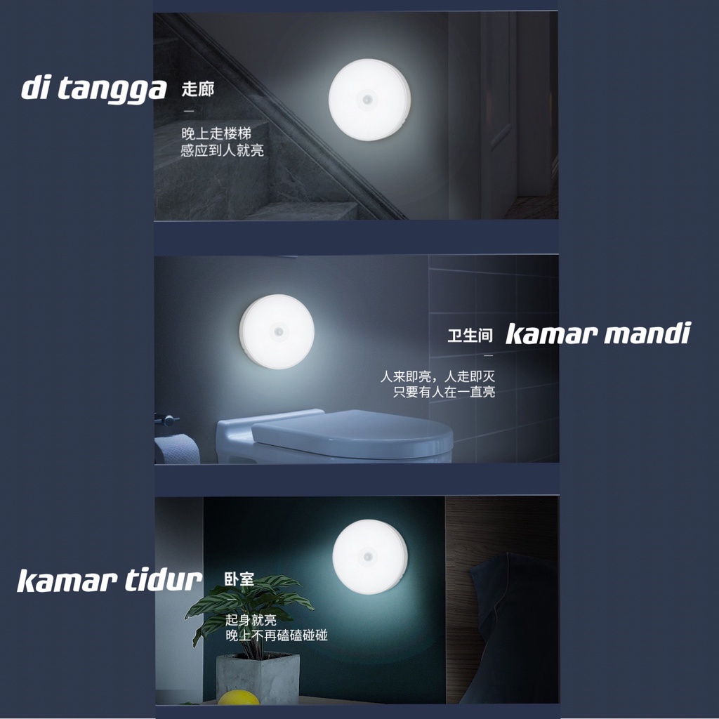 UNIGOOD - LED Motion Sensor Night Light Lampu Sensor Malam Lampu Kamar Tidur Emergency Light