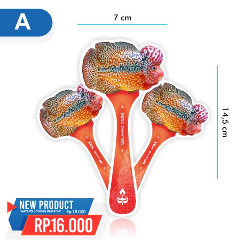 TERMURAH... Wayang Ikan Louhan burayak King Kamfa & cencu Anti Air Akrilik tebal awet kokoh
