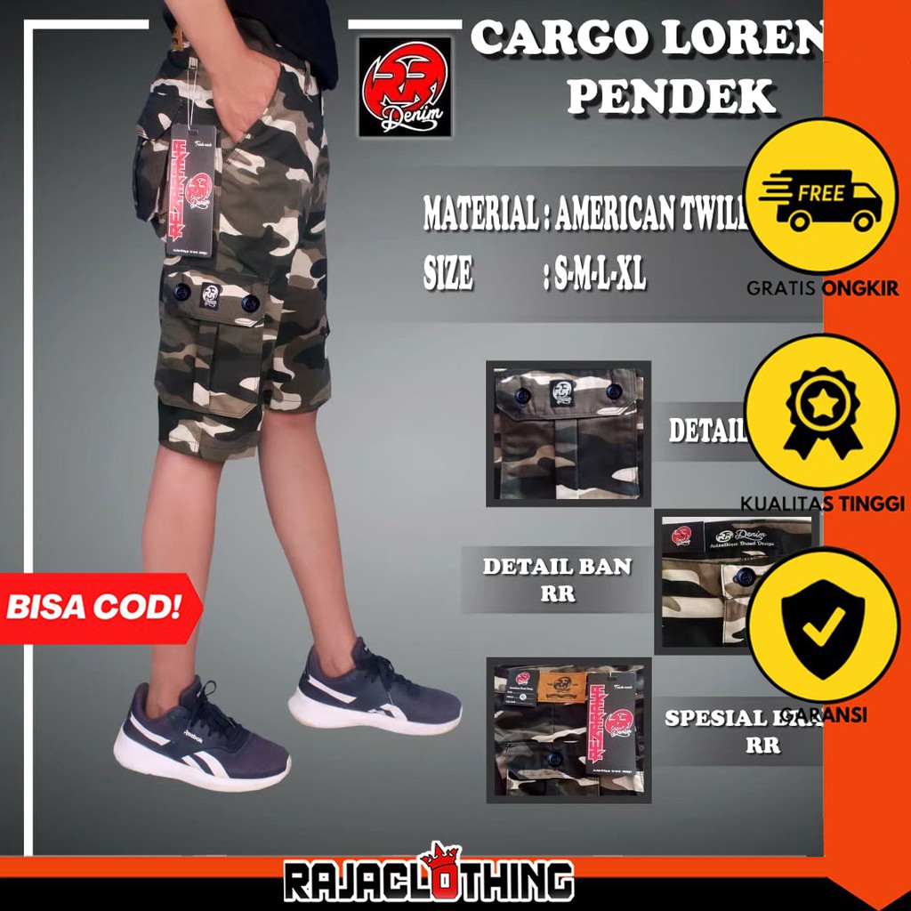 RCL - Celana Pendek Kargo Loreng Terbagus Celana Pendek Cargo S.M.L.XL 27 s/d 34