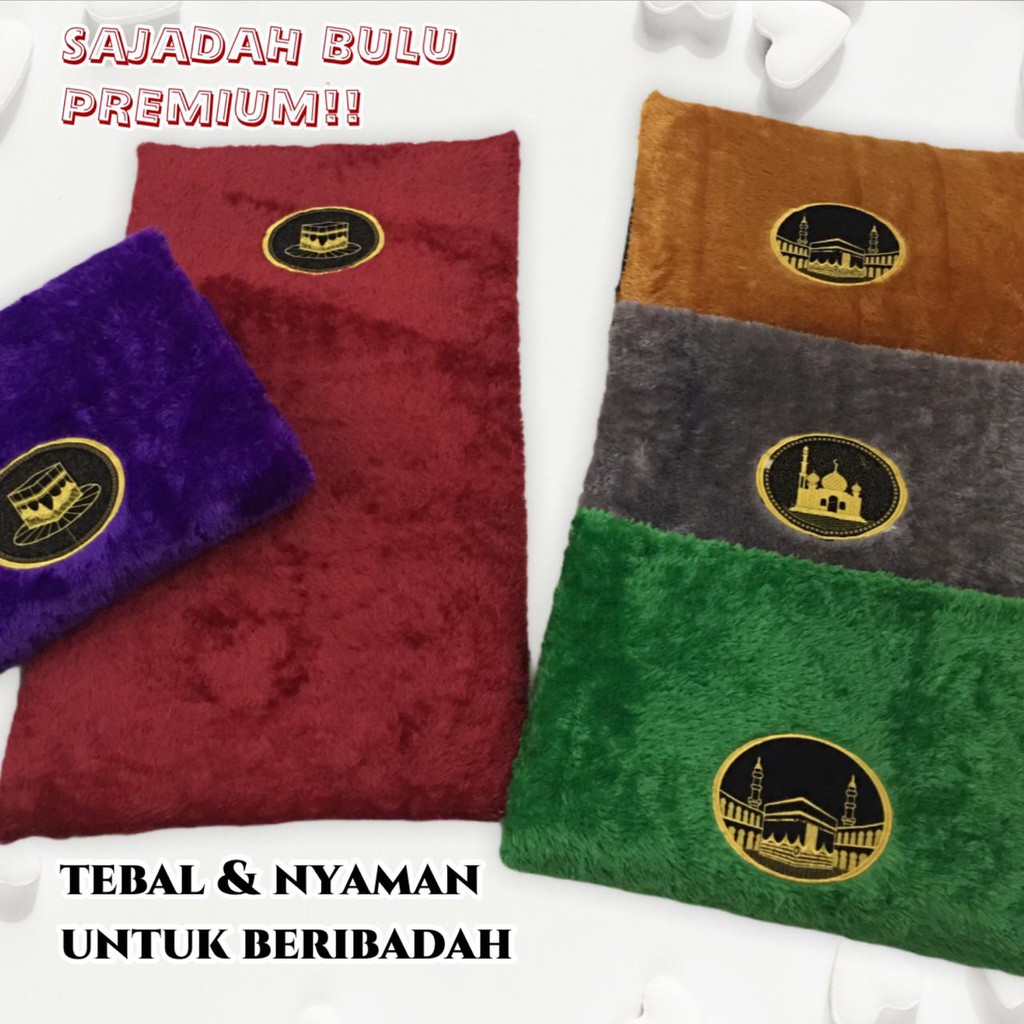 SAJADAH BULU RASFUR PREMIUM LEBIH LEBAR DAN TEBAL 5CM NYAMAN UNTUK BERIBADAH