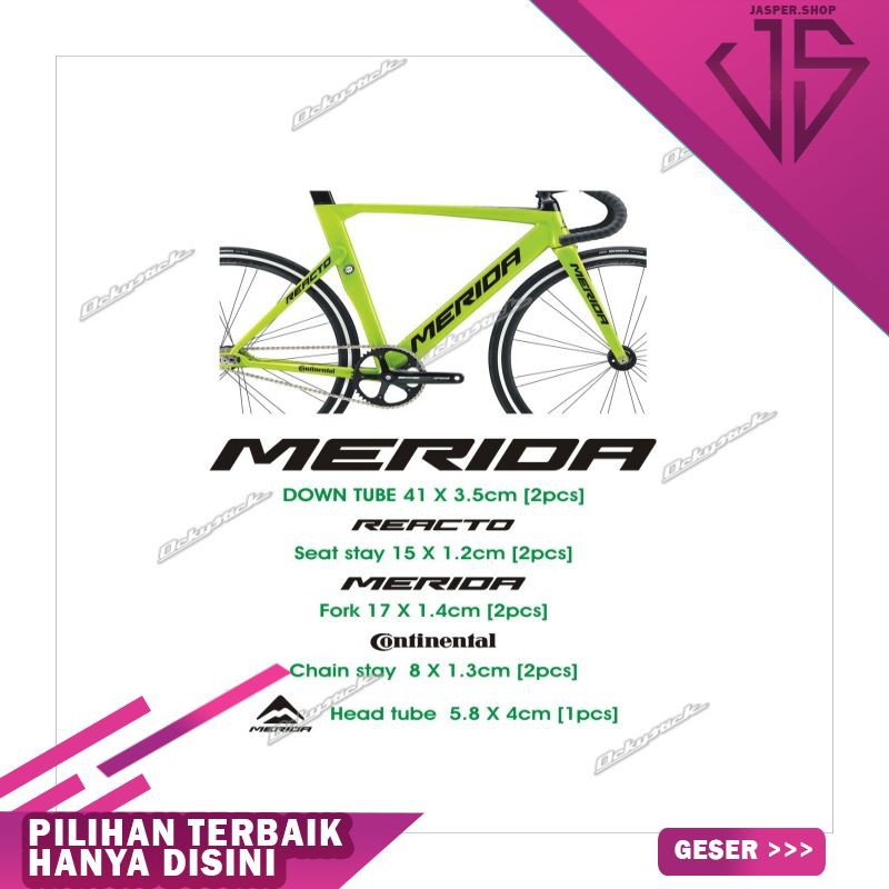 cutting sticker ROAD BIKE MERIDA REACTO stiker sepeda