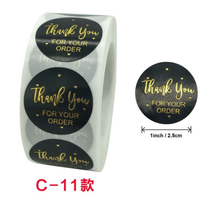 

100pcs stiker label thank you / sealing stiker thank you black