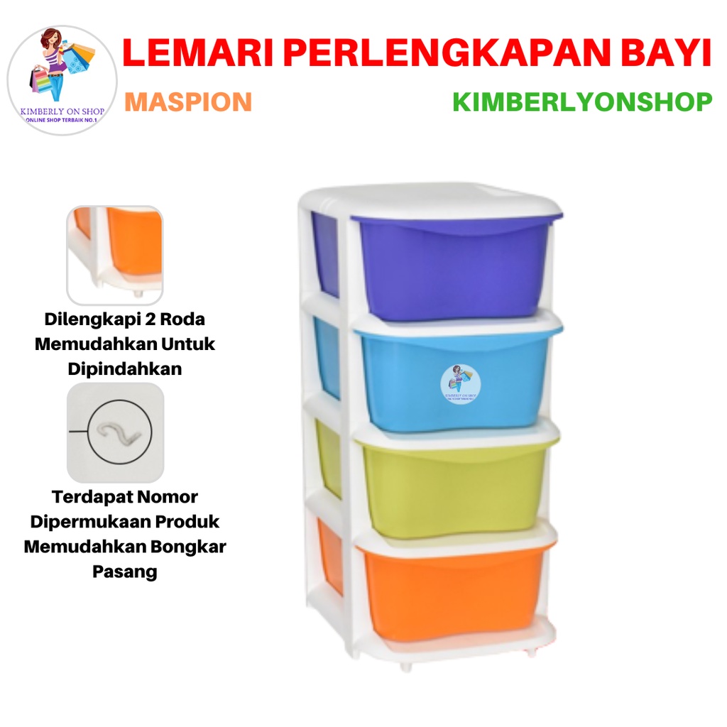 Laci Lemari Pakaian Susun 4 Tower Container S4 Maspion