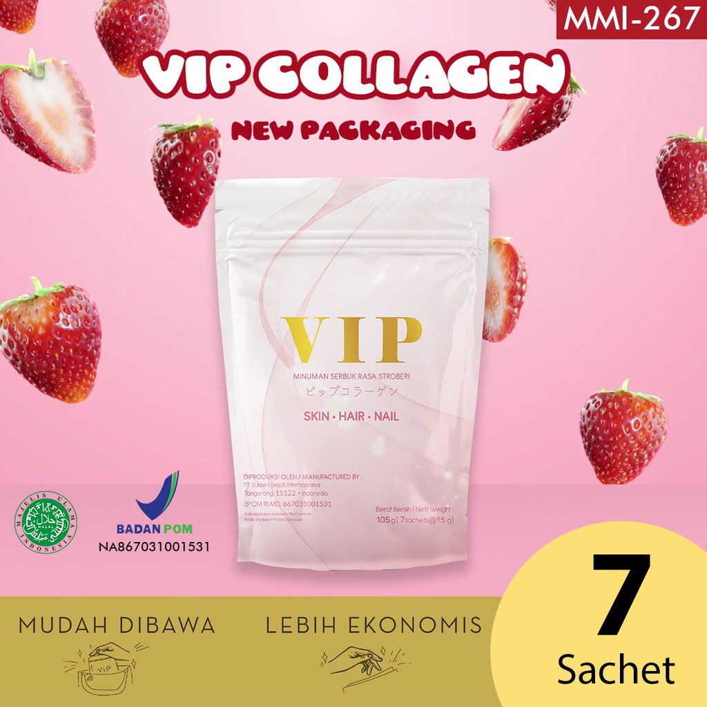 VIP COLLAGEN minuman kesehatan collagen strawberry